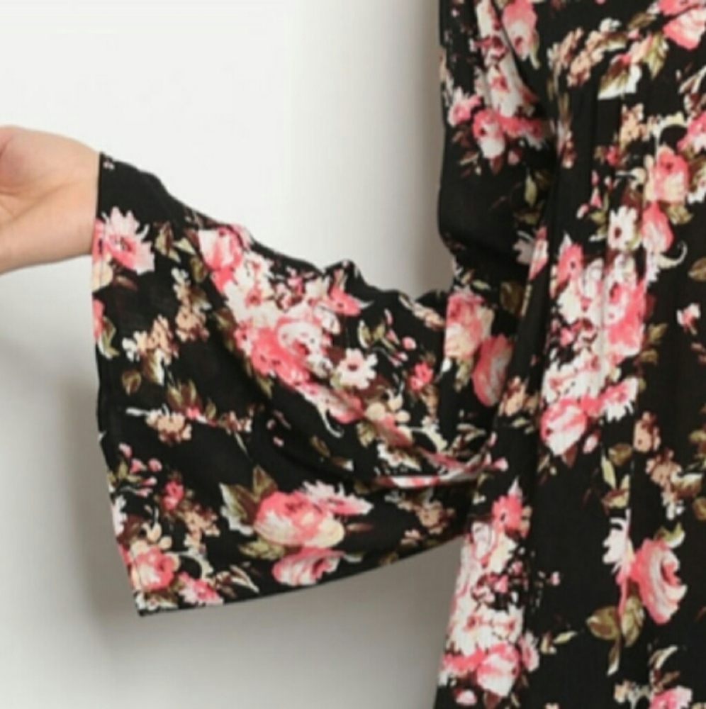 A Girl Thing Black Floral Shirt - Picture 4 of 5